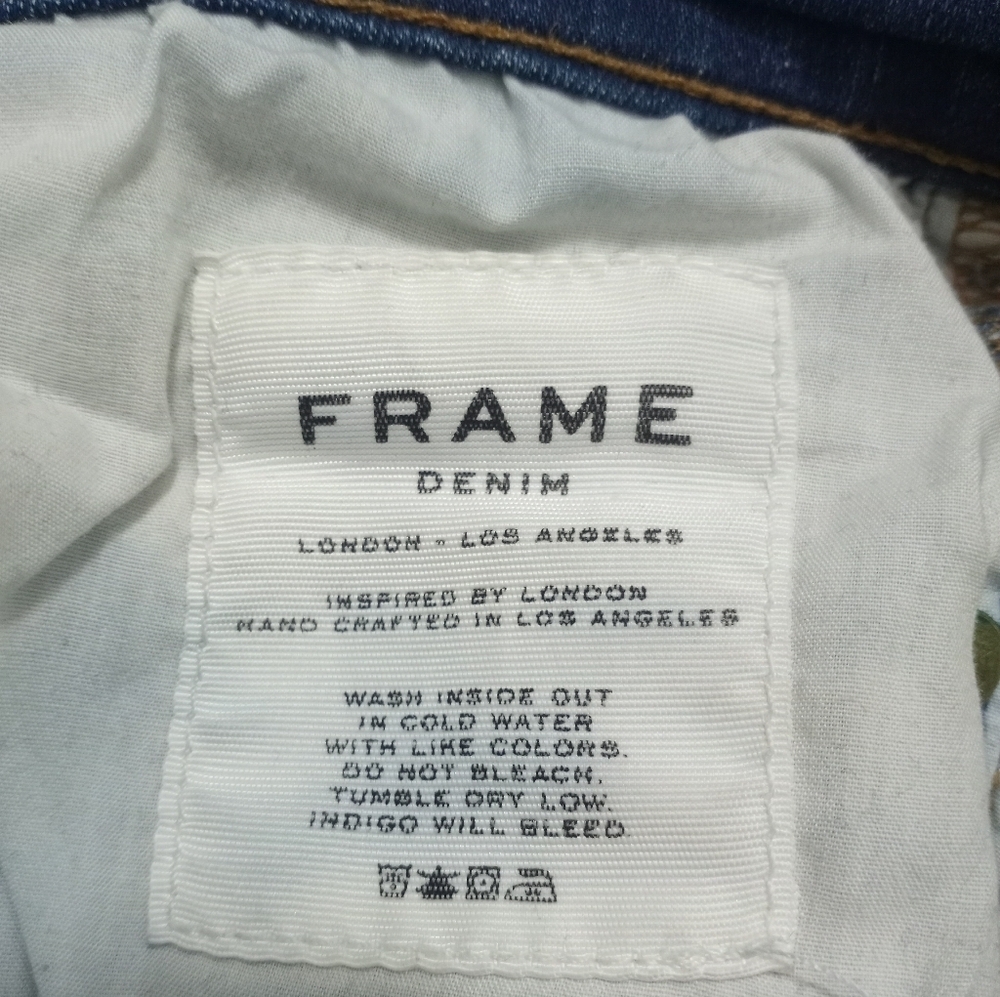 FRAME Le Skinny de Jeanne Jeans Size 28 York Wash Tulip Hem - Picture 4 of 16
